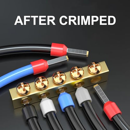 BAOMAIN 450pcs Ferrule Wire Connectors Kit, AWG 22-14 Crimp Terminals Set