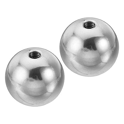 PATIKIL M6x28mm Ball Nuts Knob, 2 Pack Female Thread 304 Stainless Steel Round Blind Hole Screw Cap Cover for Lighting Machinery DIY Decoration, Silver - size: M6x28mm
