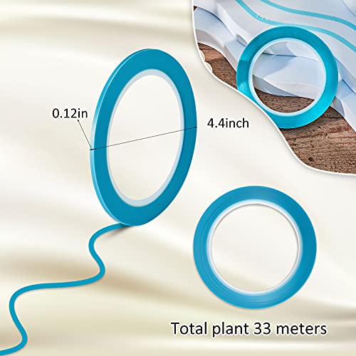 Xuniea 5 Rolls Fine Line Vinyl Tape, 1/8 Inch, Blue - color: Blue, size: 1/8 Inch