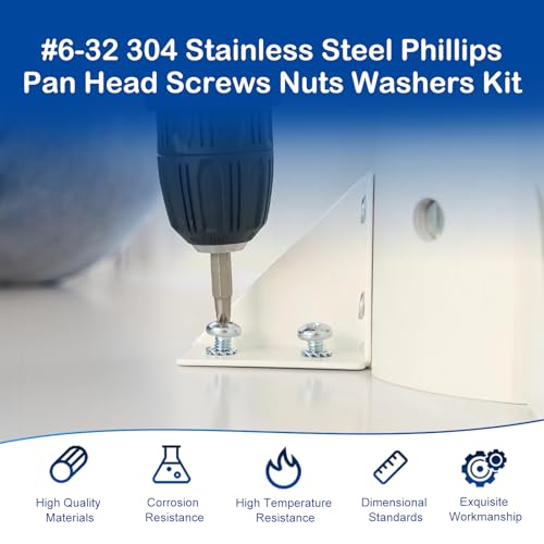 #6-32 x 1-1/4" to 2" Long Pan Head Machine Screw Kit for Electrical Outlets - size: #6-32(Long Screws Kit）