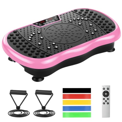 Vibration Plate Exercise Machine with 200 Speeds & 10 Presets - color: Pink