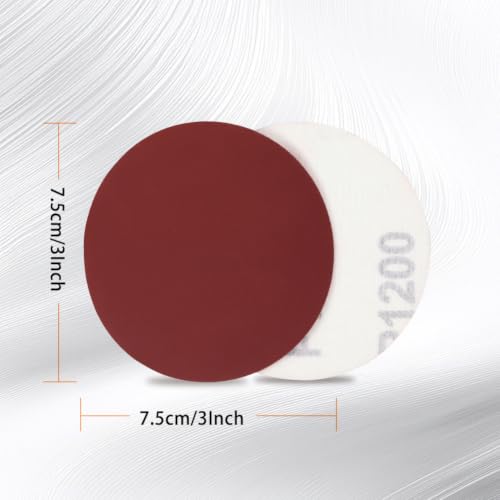 SPEEDWOX Sander Disc 100pc Sanding Hook and Loop Sandpaper 1200 Grit Sanding Discs 3 Inch Sandpaper for Wood Drill Grinder Rotary Tools No Hole - style: 1200-Grit