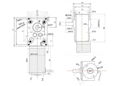 CHANCS Gearmotor High Torque Reversible Self-Locking Motor DC 12V 12RPM for Curtain Machine,DIY Robotics - size: 12RPM