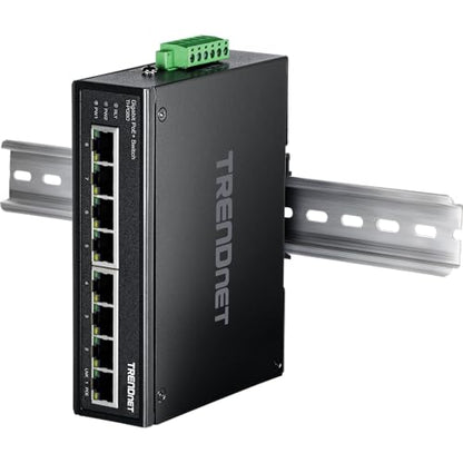 TRENDnet 8-Port Industrial Gigabit PoE+ DIN-Rail Switch, TI-PG80 - style: 8 Port Switch