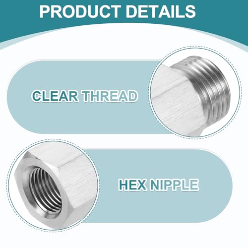 uxcell Pipe Fitting Reducing Adapter, G1/2" Male x M16 Female 304 Stainless Steel Reducer Connector for Water Oil Air Pressure Gauge, Silver - size: G1/2" x M16