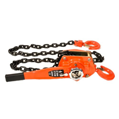 3Ton Manual Lever Chain Hoist, 3 ton 6600LBS chain hoist 10 FT come along winch 2 Heavy Duty Hooks Industrial Grade Steel chain, G80 chain come along for Building Warehouse Automotive Machinery