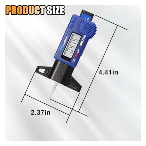 KITUREK LCD Display Tire Tread Depth Gauge, Tire Wear Gauge Tread Checker