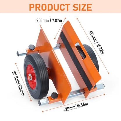 AIWFL Panel Dolly Heavy Duty 1100LBS Door Dolly Cart with 10" Solid Wheels - color: Orange