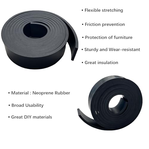 Thick Neoprene Rubber Strip Roll 1/4 (.25)" Thick X 2" Wide X 10'Long - size: 2"X10'X1/4"