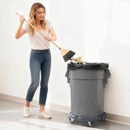Round Dolly with Wheels, Adjustable 15-19 Inch Heavy Duty Trash Can Roller Base Drum Keg Dolly with Locking Wheels, 440 LBS Multi Function Rolling Dollies, Grey - color: Gray