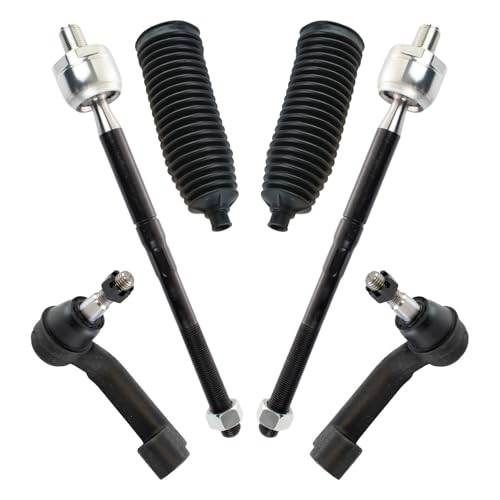 TRQ Front Steering Kit Steering Rack & Pinion Bellow Tie Rod - style: PSA34617