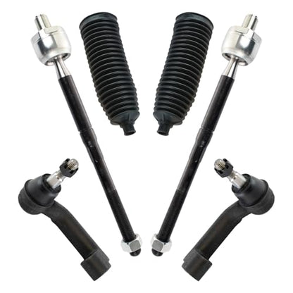 TRQ Front Steering Kit Steering Rack & Pinion Bellow Tie Rod - style: PSA34617