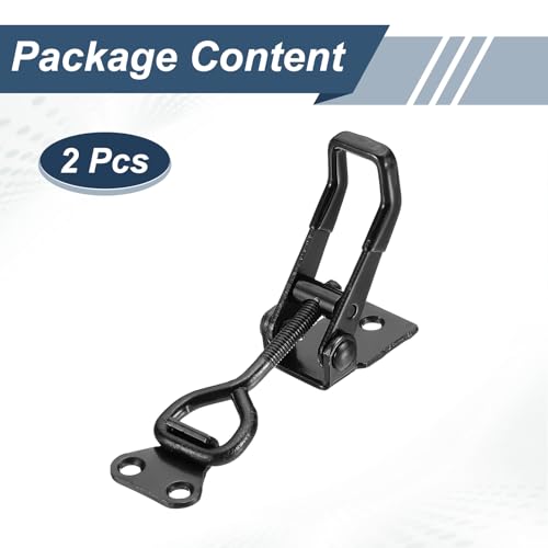 HARFINGTON 2pcs Adjustable Toggle Clamp M6 x 34mm 396lbs Holding Capacity 4002 Style Quick Release Pull Latches Clamps Hasp for Smoker Lid Jig Tool Box Case, Black - color: Black, size: M6 x 34mm + 396lbs