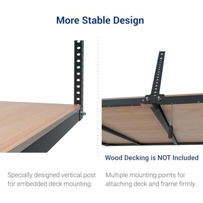 FLEXIMOUNTS 4x8 Overhead Garage Storage Rack, Without Decking, Black - color: Black