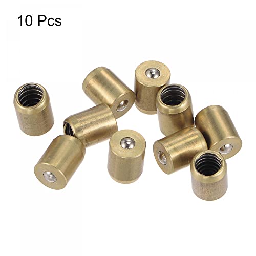 uxcell Brass Push Button Grease Oil Cup 8x10mm Ball Oiler for Lubrication System 10Pcs - size: 8x10mm