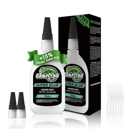 Thin Super Glue Liquid 2.3 oz for Plastic Ceramic Metal Wood Glass Leather - size: 2 oz., style: THIN VISCOSITY