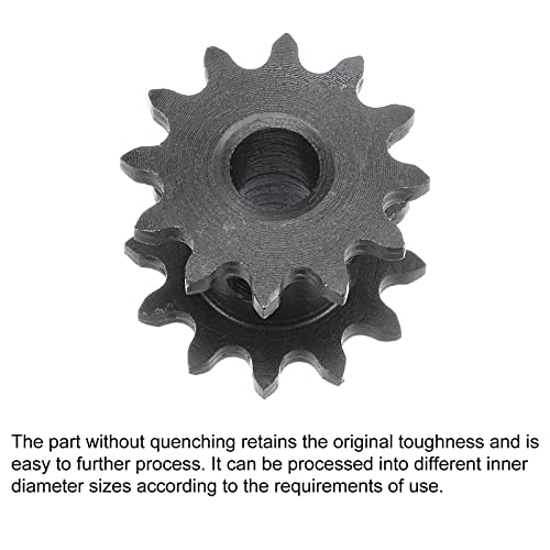 uxcell 12 Tooth #25 Chain Roller Sprocket, Double Strand 1/4" Pitch, 8mm Bore Black Oxide C45 Carbon Steel for ISO 04C Chains - size: 12 Tooth