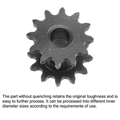 uxcell 12 Tooth #25 Chain Roller Sprocket, Double Strand 1/4" Pitch, 8mm Bore Black Oxide C45 Carbon Steel for ISO 04C Chains - size: 12 Tooth