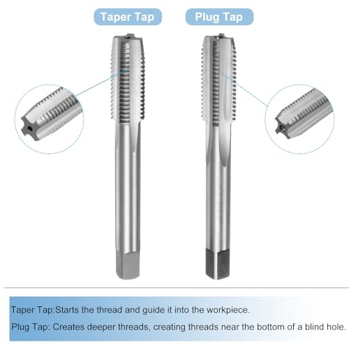 uxcell 3pcs Metric Hand Tap and Die Set, M12 x 1.5 Taper/Plug Thread Taps & Round Die, Hand Threading Tapping Tool Kit for Thread Repair - size: M12 x 1.5