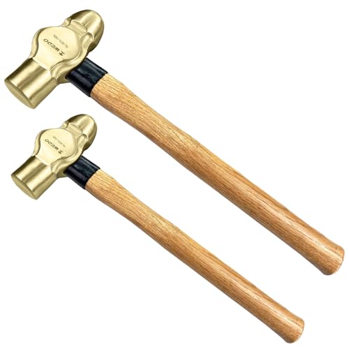 WEDO 2PCS Ball Pein Hammer,1/2lb+1lb Non-Sparking Ball Peen Hammer with Wooden Handle, Aluminum Bronze,Die-forged,Corrosion Resistant,BAM & FM Certificate,DIN Standard - color: Aluminum Bronze, size: 2pcs-setB