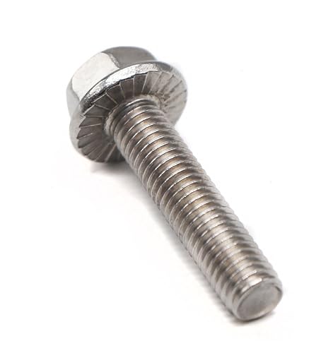 10pcs 1/4"-20 x 2 Serrated Flanged Hex Bolts Flange Hexagon Screws, Stainless Steel 18-8 (304), Plain Finish - size: 1/4"-20 x 2" 10pcs