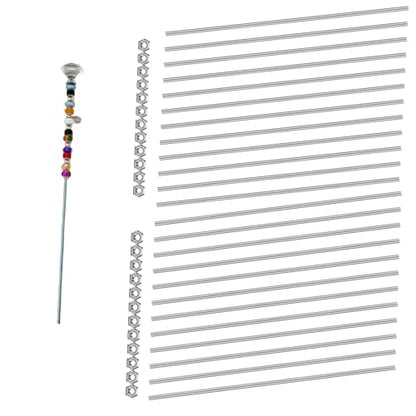 Set of 48 Lobergel 8/32 Inch M4 Threaded Rods and Studs, Include 24pcs 12.99" Fully Threaded Rods 24pcs Stainless Steel Hex Nuts, Right Hand Thread Bar for Clamps Hangers Beaded Garden Stakes - color: Tatal 48pcs