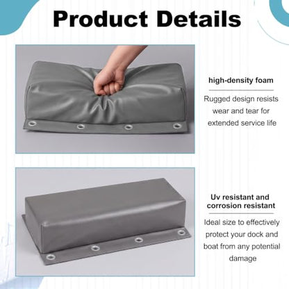 Boat Dock Bumpers Heavy-Duty Marine - color: Gray, size: 17 x 6 x 3.5"