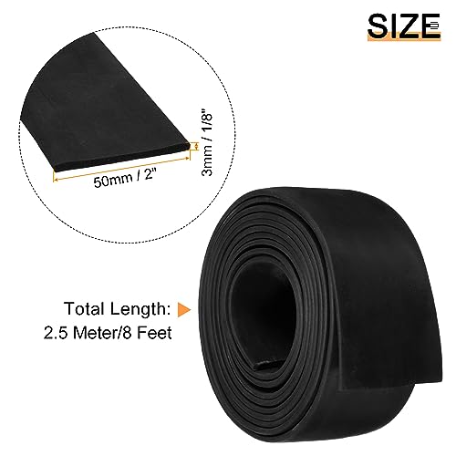 uxcell EPDM Rubber Foam Sheet Strip 1/8" T x 2" W x 8' L Rubber Sheet Rolls Weather Strip for DIY Gasket, Crafts, Insulation - size: 1/8" T x 2" W x 8' L