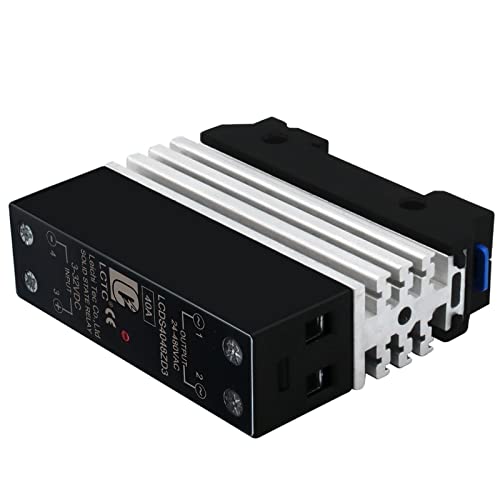 Din Rail Solid State Relay with Heat Sink - DC to AC (3-32V DC Input, 24-480V AC Output), 40A SSR - size: DC to AC 40A