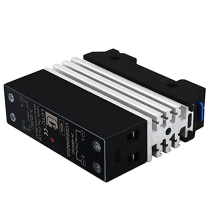 Din Rail Solid State Relay with Heat Sink - DC to AC (3-32V DC Input, 24-480V AC Output), 40A SSR - size: DC to AC 40A