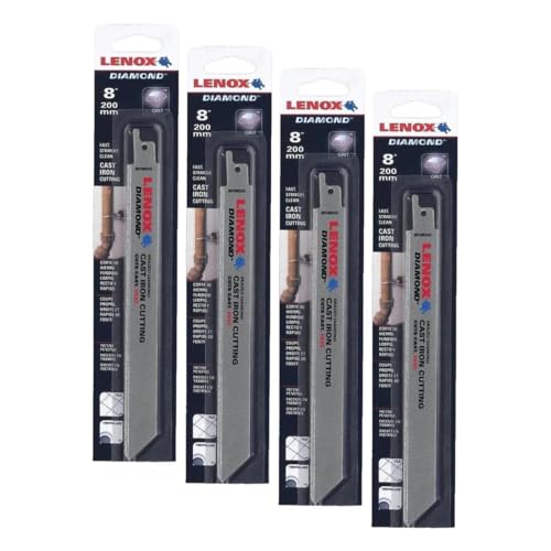 LENOX Tools Reciprocating Saw Blade, Diamond Grit, 8-Inch (10833800RDG) (Pack of 4) - size: One Size (Pack of 4)