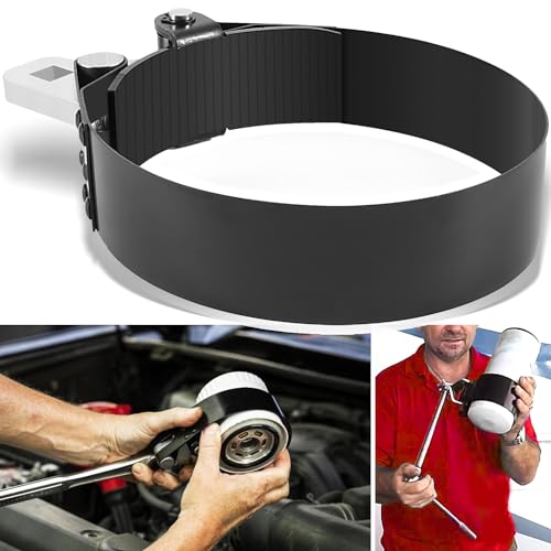 sixcow 2322D Heavy-Duty Oil Filter Wrench, 5-1/4" to 5-3/4", Use with 1/2" Square Drive, Air Dryer Diesel Truck Large Oil Filter Wrench