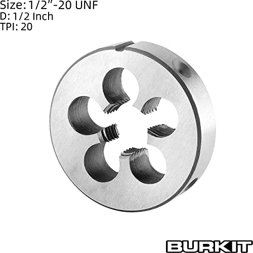 Burkit 1/2"-20 UNF Round Threading Die Right Hand - size: 1/2-20 UNF