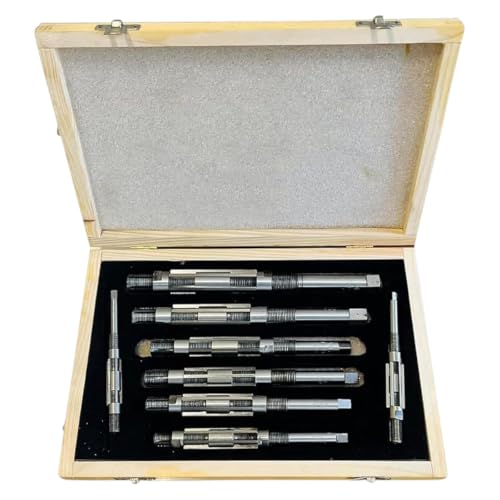 Adjustable Hand Reamer Set H4-H11, 15/32" to 1-1/16", Mild Steel Body with Carbon Steel Blades, Straight Flute, for Metal, Plastic and Wood - size: SET OF 8 PCS