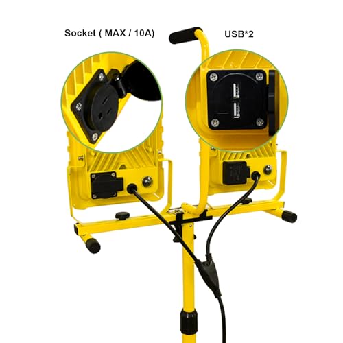 25000LM LED Work Light with USB & Socket (Individual Switch) - color: 25000LM