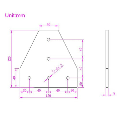 8PCS Corner Bracket Plate Outside Joining Plate for 4040 Series Aluminum Profile 3D Printer Frame (T-Silver-4040) - style: T-Silver-4040