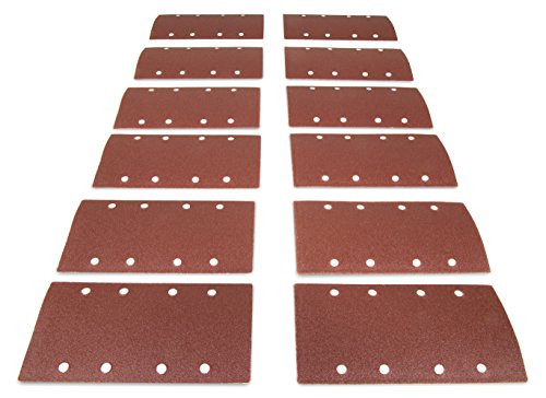WEN 6313SP 1/3 Sheet Sander Hook-and-Loop Sandpaper (12 Pack), Assorted Grits - size: Multi-Grit