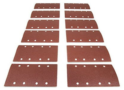 WEN 6313SP 1/3 Sheet Sander Hook-and-Loop Sandpaper (12 Pack), Assorted Grits - size: Multi-Grit