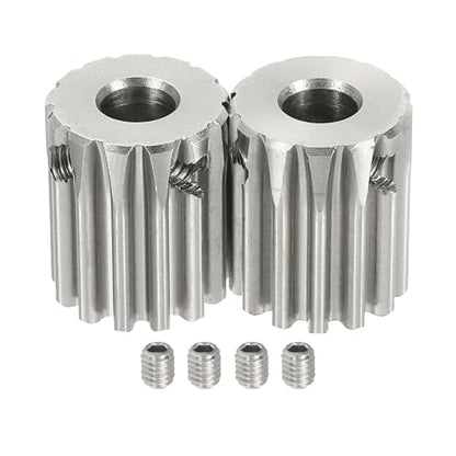uxcell 2Pcs 1 Mod 13T Spur Gear 6mm Bore, 304 Stainless Steel Pinion Gear - size: 1 Mod 13T, 6mm
