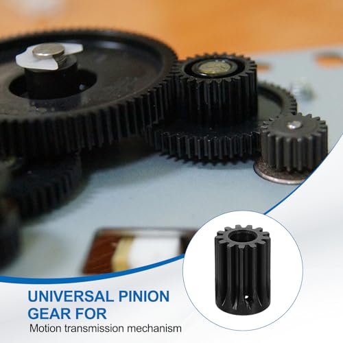 uxcell 1.5 Mod 13T Spur Gear 10mm Bore, 1045 Steel Pinion Gear, Black - size: 1.5 Mod 13T, 10mm
