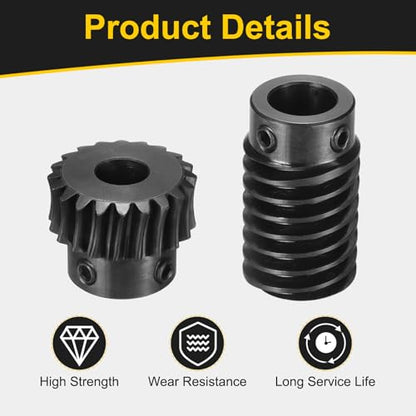 uxcell Worm Gear Set 1 Mod 20T 1:20 Reduction Rate,Gear 8mm,Rod 10mm Bore - size: Gear 8mm, Rod 10mm Bore