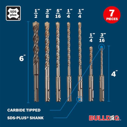 BOSCH HCK001 Carbide Hammer Drill Bit Set - style: 7pc