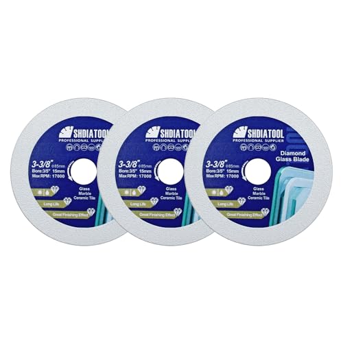 SHDIATOOL Glass Diamond Cutting Disc 3-3/8-Inch Saw Blade, Ultra-Thin Cut Off Wheel for Tile Ceramic Porcelain Marble 85mm (3 of Pack) - size: 3-3/8inch/85mm