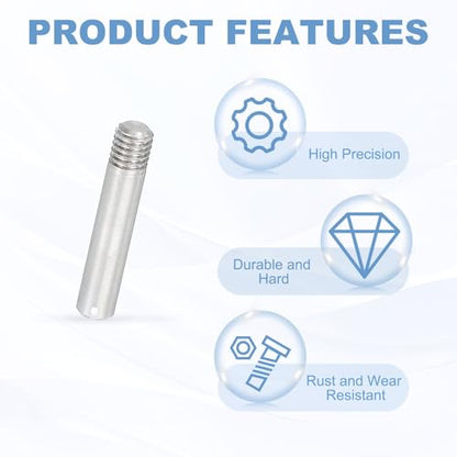PATIKIL M3 x 16mm Slotted Cylindrical Pin, 15 Pcs 304 Stainless Steel Dowel External Thread Slotted Pin Screw for Home Furniture Cabinet Improvement, Silver Tone - size: M3 x 16mm