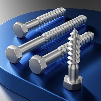 Wensilon Lag Screws Wood Screws (12PCS, 1/2"x4", Black) Hex Head Lag Bolts,(12x100) Heavy Duty Lag Screws,304 Stainless Steel Bolts 18-8 - color: Black, size: 1/2"x4"