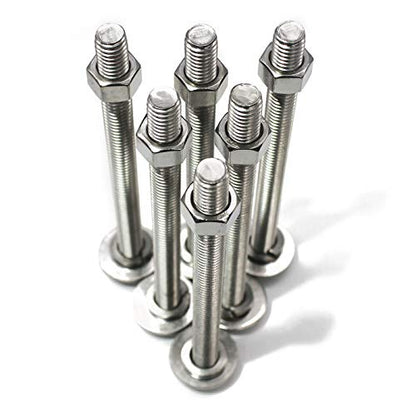 (5 Sets) 5/16-18x4 Stainless Steel Hex Head Screws Bolts, Hex Machine Nuts, Fender Flat Washer& Split Lock Washers, 18-8 (304) S/S, Fully Threaded by Bolt Fullerkreg - size: (5 Sets) 5/16x4"