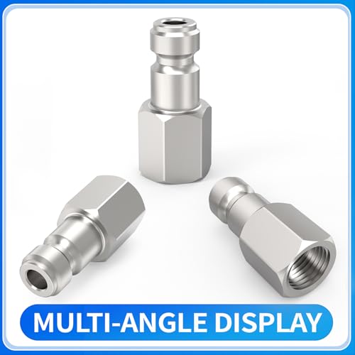 ChillWaves Automotive T-Style Air Plug, 1/4" NPT Female Pneumatic Plugs, Air Compressor Accessories Fittings(10-PACK) - size: 1/4" FNPT(1/4" Body)