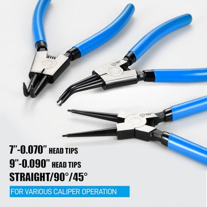 SMOTIVEPRO Precision 8PCS Snap Ring Pliers Set, 7" & 9" Internal/External - size: 8PC 7"/9" Internal/External Set