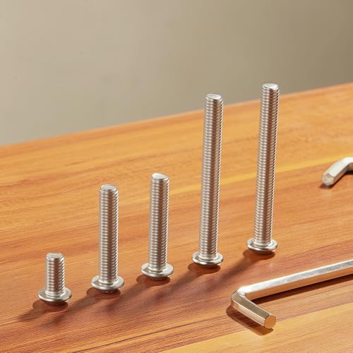 M10x1.5 Bolt, M10 x 80m Button Head Socket Cap Bolts Screws,304 Stainless Steel(A2-70), Allen Hex Drive, Bright Finish, Fully Threaded, Quantity 6 - size: M10 x 80mm(6PCS)