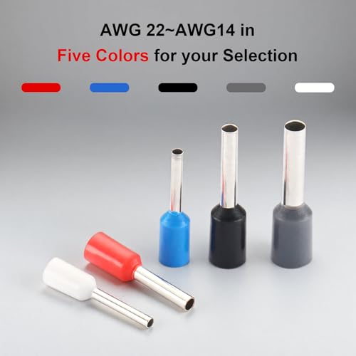 BAOMAIN 450pcs Ferrule Wire Connectors Kit, AWG 22-14 Crimp Terminals Set